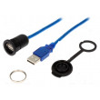 Kabel USB 2.0,s ochrannou krytkou 2m IP65