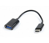 Kabel OTG,USB 2.0 USB A zásuvka,USB C vidlice 0,2m černá