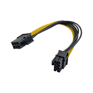 Kabel: napájecí PCI-E 6 pin vidlice,PCI-E 8pin zásuvka 0,2m