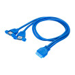 Kabel: USB-USB USB 3.0 19pin,USB A zásuvka x2 0,65m