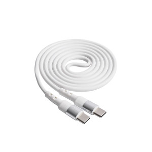 Kabel USB 2.0 USB C vidlice,z obou stran niklovaný 1m bílá