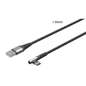 Kabel USB 2.0 USB A vidlice,USB C úhlová zástrčka 1m 480Mbps