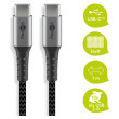 Kabel USB 2.0 USB C vidlice,z obou stran 1m 480Mbps textilní