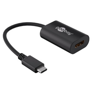 Adaptér HDMI zásuvka,USB C vidlice 0,2m černá černá