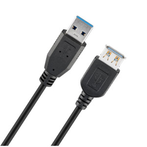 Kabel USB 3.0 USB A zásuvka,USB A vidlice 5m černá Žíla: Cu
