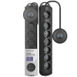 Plug socket strip: protective Sockets: 7 230VAC 10A black