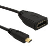 Kabel HDMI 1.4 HDMI zásuvka, HDMI micro zástrčka 200mm černá