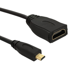 Kabel HDMI 1.4 HDMI zásuvka, HDMI micro zástrčka 200mm černá