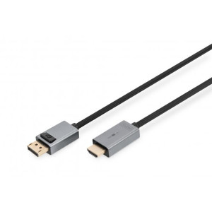 Kabel DisplayPort 1.2,HDMI 2.0 3m černá Mat.těl: hliník