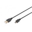 Kabel USB 2.0 USB A vidlice,USB B mini vidlice niklovaný