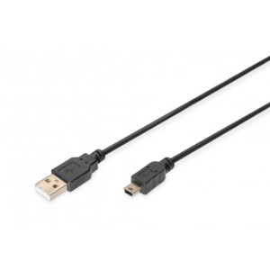 Kabel USB 2.0 USB A vidlice,USB B mini vidlice niklovaný