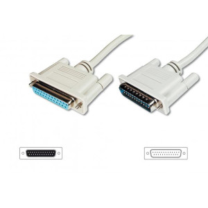 Kabel D-Sub 25pin zásuvka, D-Sub 25pin vidlice 3m béžová