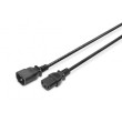Kabel IEC C13 zásuvka,IEC C14 vidlice 1,8m černá 10A 250V