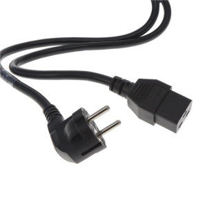 Kabel 3x1,5mm2 CEE 7/7 (E/F) úhlová vidlice,IEC C19 zásuvka