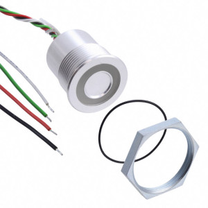 Přepínač odolný vandalům bez aretace SPST-NO IP67 OFF-(ON) červená /   24V LED 30mm