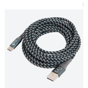 USB-C kabel opletený verze 2.0 černo/šedý 3m