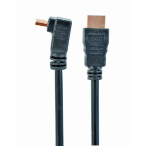 Kabel HDMI 2.0 HDMI vidlice,HDMI zástrčka 90° 1,8m černá