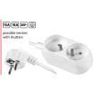 Prodlužovací síťový kabel Zásuvky: 2 PVC bílá 3x1,5mm2 3m 10A