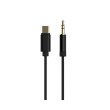 Kabel Jack 3,5mm vidlice,USB C vidlice zlacený 1,5m černá