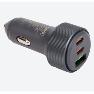 Nabíječka CL do auta 2x USB C a 1x USB A černá 66W