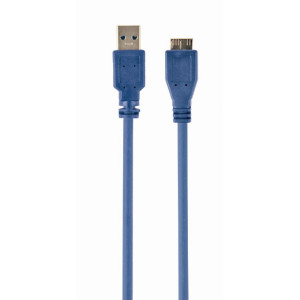 Kabel USB 3.0 USB A vidlice,USB B micro vidlice 0,5m modrá