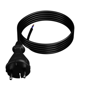 Kabel 2x1mm2 CEE 7/17 (C) vidlice,vodiče guma 4m černá 16A
