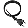 Kabel 2x1,5mm2 CEE 7/17 (C) vidlice,vodiče guma 4,5m černá