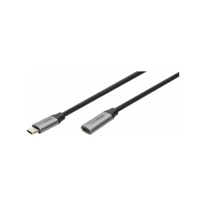 Kabel USB 3.0 USB C zásuvka,USB C vidlice niklovaný 1m černá