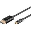 Kabel DisplayPort vidlice,USB C vidlice PVC 1m černá