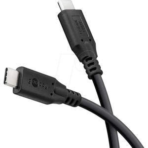 Kabel USB 3.2 USB C vidlice,z obou stran 0,5m černá 10Gbps