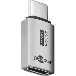 Adaptér USB 4.0 USB C zásuvka,USB C vidlice niklovaný hliník