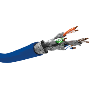 Vodič S/FTP 4x2x22AWG 7a drát Cu LSZH modrá 50m Økab: 8mm