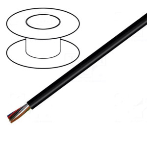 Vodič LiYY 5x0,5mm2 nestíněný 300V Cu lanko černá