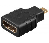 Adaptér HDMI zásuvka, HDMI micro zástrčka barva černá