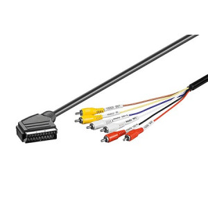 Kabel 6xRCA vidlice - SCART vidlice 1,5m