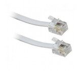 Kabel telefonní RJ11 vidlice z obou stran 3m bilá