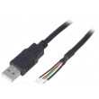 Kabel USB 2.0 USB A vidlice, vodiče Dél.kabelu:0,5m černá