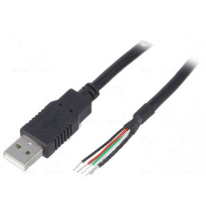 Kabel USB 2.0 vodiče,USB A vidlice 3m černá Žíla: Cu