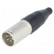 Zástrčka XLR vidlice 4 PIN přímý na kabel pájení 6,5mm 133V