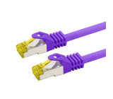 Patch cord S/FTP 6a lanko Cu LSZH fialová 0,25m 26AWG