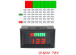 Voltmetr panelový s indikací stavu baterie LED 10-72V