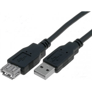 Kabel USB 2.0 USB A zásuvka USB A vidlice niklovaný 1,8m