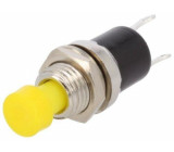 Přepínač tlačítkový 1-polohové SPST-NC 1A/250VAC žlutá 20mΩ