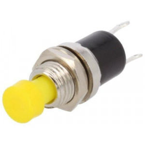 Přepínač tlačítkový 1-polohové SPST-NC 1A/250VAC žlutá 20mΩ