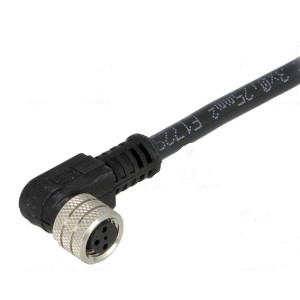 Konektor M8 zásuvka PIN:3 úhlové 90° s vývodkou, s kabelem