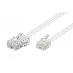 Propojovací kabel RJ11 - RJ45 pro modemy bílý 10m