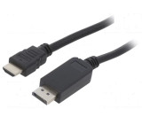 Kabel DisplayPort 1.2 DisplayPort vidlice,HDMI vidlice 1,8m