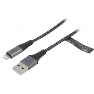Kabel USB 2.0 USB A vidlice,vidlice Apple Lightning 2m