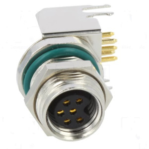 Konektor: M8 zásuvka PIN:6 úhlové 90° na PCB zásuvka 1,5A 30V