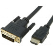 Kabel DVI-D (24+1) vidlice - HDMI vidlice 3m černá